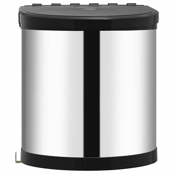 vidaXL Poubelle int&eacute;gr&eacute;e de cuisine Acier inoxydable 12 L