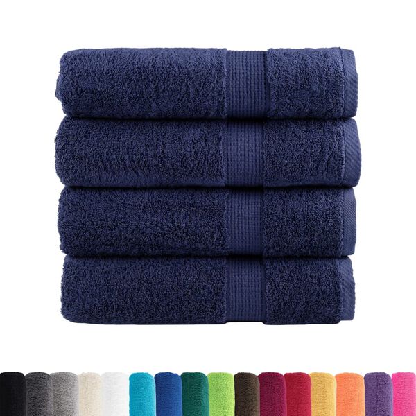 vidaXL Essuie-mains de qualit&eacute; sup&eacute;rieure SOLUND 4 pcs bleu marine