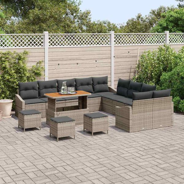 vidaXL Ensemble de canapé de jardin 13 pcs Gris clair et gris foncé