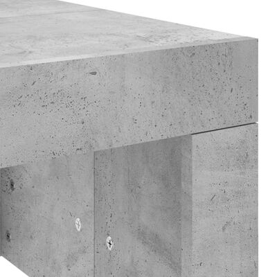 vidaXL Table basse gris béton 102x50x36 cm bois d'ingénierie