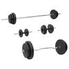 vidaXL Ensemble d'halt&egrave;res et de barres avec plaques 90 kg