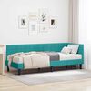 vidaXL Cadre de lit d'angle avec matelas 2 pcs Turquoise Velours
