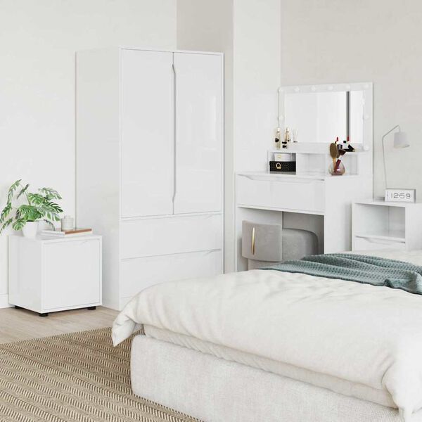 vidaXL Cabinet de salle de bain Blanc brillant 40,5 x 40 x 44 cm