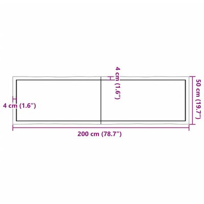 vidaXL Dessus de table bois massif traité bordure assortie