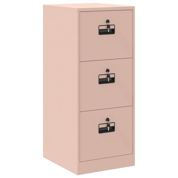 vidaXL Cabinet de Dossier Rose 44 x 50 x 106.5 cm Acier Lamin&eacute; &agrave; Froid