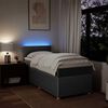 vidaXL Sommier &agrave; lattes de lit et matelas Gris fonc&eacute; 90x190 cm Tissu