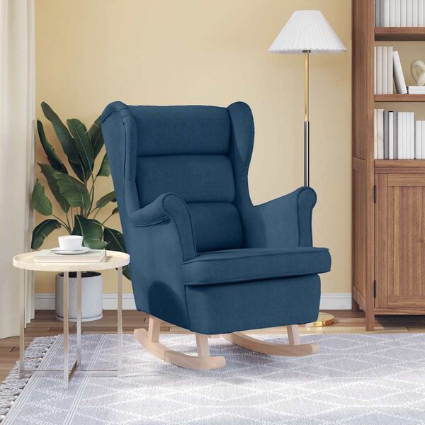 vidaXL Chaise &agrave; bascule bleu 74x90x102 cm tissu