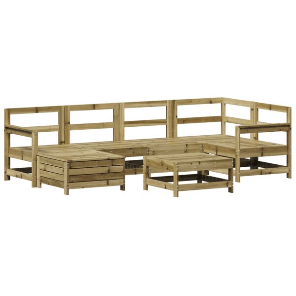 vidaXL Salon de jardin 7 pcs bois de pin impr&eacute;gn&eacute;