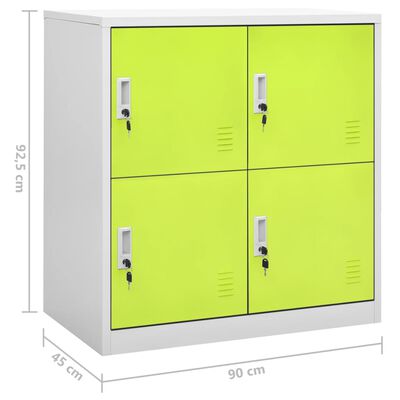 vidaXL Armoires à casiers 5 pcs Gris clair et vert 90x45x92,5 cm Acier