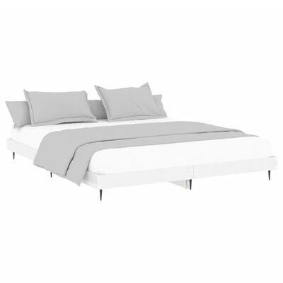 vidaXL Cadre de lit sans matelas blanc brillant 200x200 cm