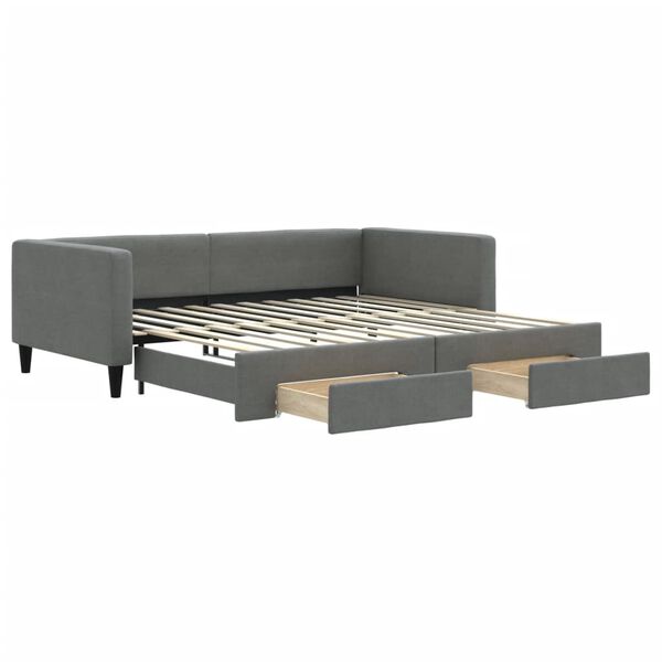 vidaXL Lit de jour avec gigogne et tiroirs sans matelas 100x200 cm