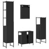 vidaXL Ensemble de meubles salle de bain 4 pcs noir bois d'ing&eacute;nierie