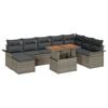 vidaXL Ensemble de canap&eacute; de jardin 9 pc Gris Poly rotin