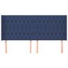 vidaXL T&ecirc;te de lit avec oreilles Bleu 203x16x118/128 cm Tissu