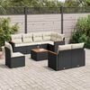 vidaXL Salon de jardin 9 pcs avec coussins noir r&eacute;sine tress&eacute;e