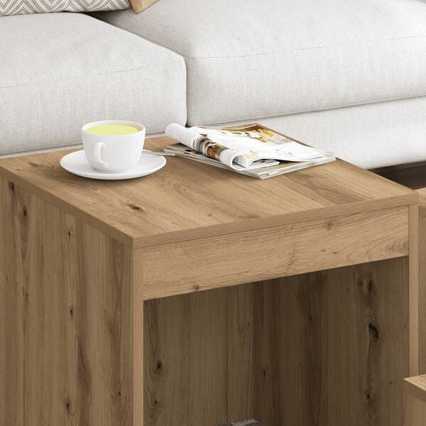 vidaXL Tables gigognes 3 pcs chêne artisanal bois d'ingénierie