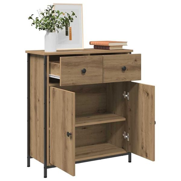 vidaXL Buffet chêne artisanal 70x30x80 cm bois d'ingénierie