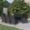 vidaXL Ensemble &agrave; manger de jardin 9 pcs Gris fonc&eacute;