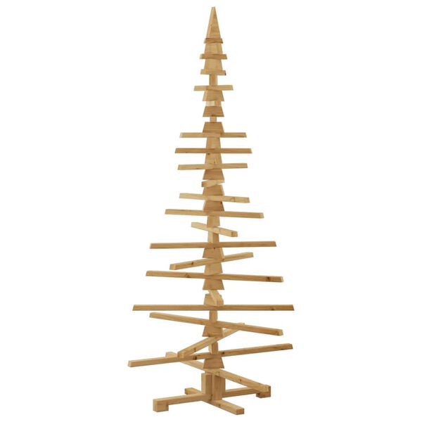 vidaXL Arbre de No&euml;l en bois Marron 180 cm Bois massif en pin
