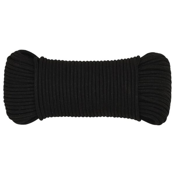 vidaXL Corde de travail Noir 4 mm 250 m Polyester