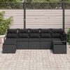 vidaXL Ensemble de Canapés avec coussin 7 pcs Noir polyrotin