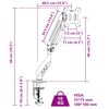vidaXL Bras pour moniteur unique 27 pouces max ressort à gaz 10 kg