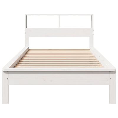 vidaXL Lit bibliothèque sans matelas blanc 75x190cm bois de pin massif