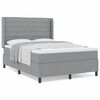 vidaXL Lit &agrave; ressorts avec matelas Gris clair 140 x 190 cm tissu