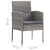 vidaXL Ensemble &agrave; manger de jardin 3 pcs Anthracite