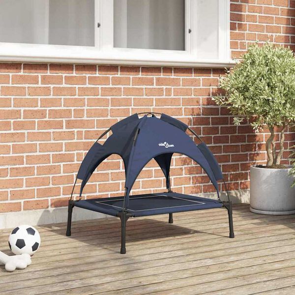vidaXL Lit pour Chien Bleu marine 63 x 49,5 x 60 cm Acier