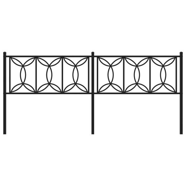 vidaXL T&ecirc;te de lit de remplacement m&eacute;tal noir 193 cm