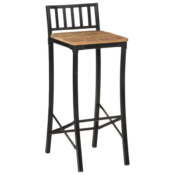 vidaXL Ensemble de bar 5 pcs bois de manguier brut massif et m&eacute;tal