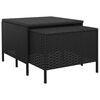 vidaXL Salon de jardin 3 pcs avec coussins Noir R&eacute;sine tress&eacute;e