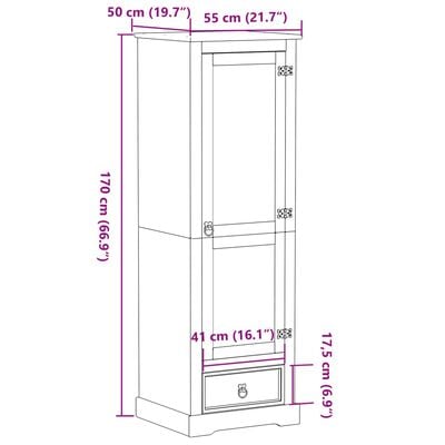 vidaXL Garde-robe Corona 55x50x170 cm bois de pin massif