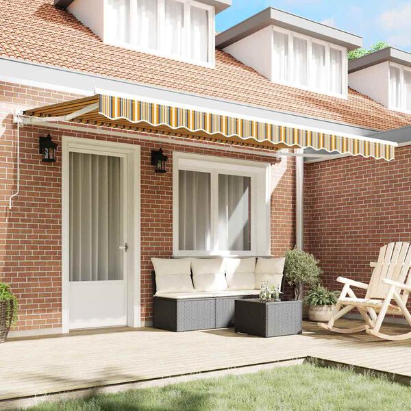vidaXL Auvent R&eacute;tractable Jaune et Gris 400 x 200 cm