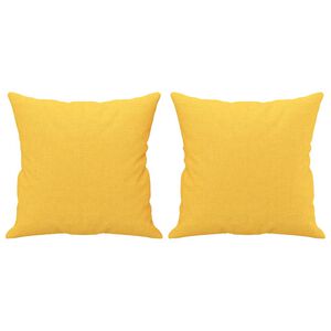 vidaXL Coussins d&eacute;coratifs lot de 2 Jaune clair 40x40 cm Tissu