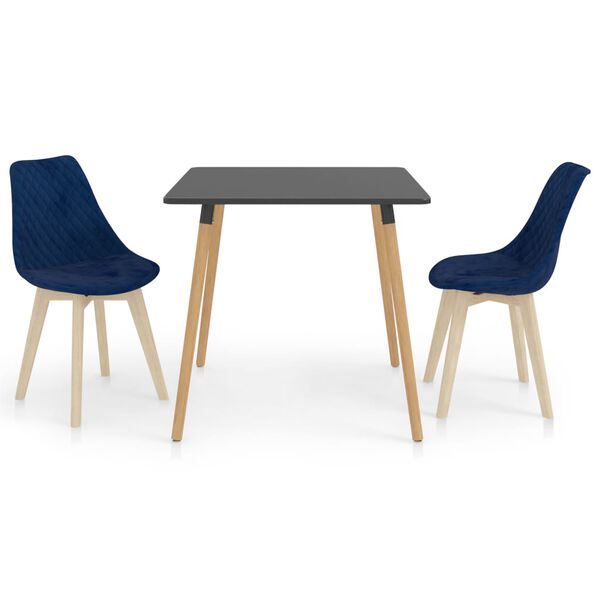vidaXL Ensemble de salle &agrave; manger 3 pcs Bleu