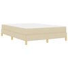vidaXL Lit &agrave; ressorts avec matelas Cr&egrave;me 140 x 200 cm tissu