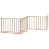 vidaXL Barri&egrave;re pour chiens avec porte 4 panneaux bois de sapin massif