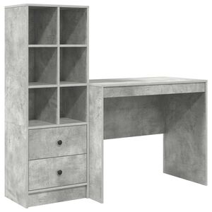 vidaXL Bureau Gris b&eacute;ton 135,5 x 50 x 127 cm 2 pc