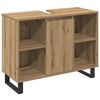vidaXL Ensemble de mobilier de salle de bain avec porte 3 pcs Marron