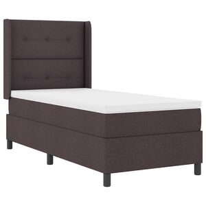 vidaXL Lit &agrave; ressort LED avec matelas Marron fonc&eacute; 80 x 200 cm tissu