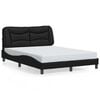 vidaXL Cadre de lit avec LED sans matelas Hvar noir 140x190 cm