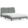 vidaXL Lit avec matelas Hvar gris clair 140x190 cm tissu