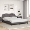 vidaXL Cadre de lit Viana avec LED sans matelas gris 160x200 cm