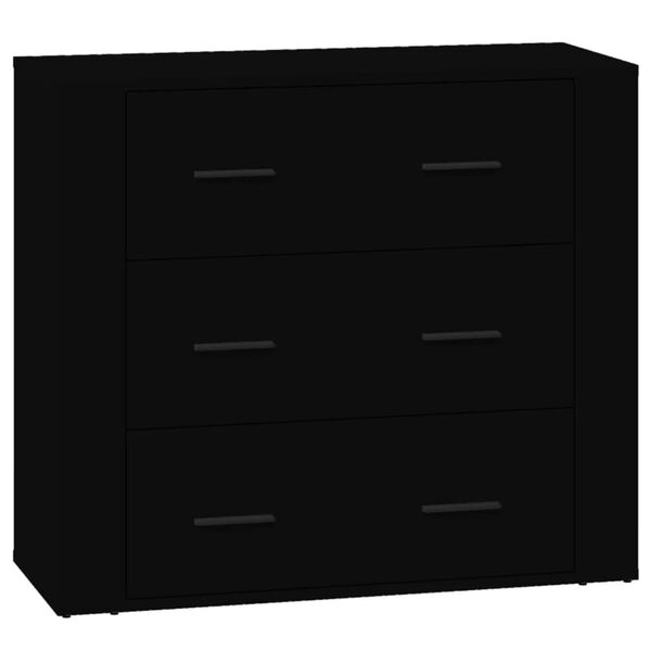 vidaXL Buffet Noir 80x33x70 cm Bois d'ingénierie