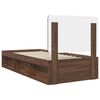 vidaXL Cadre de lit Ch&ecirc;ne brun 90 x 190 cm Bois de pin massif