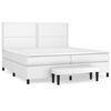 vidaXL Sommier &agrave; lattes de lit avec matelas Blanc 200x200cm Similicuir
