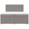 vidaXL Sommier &agrave; lattes de lit avec matelas Taupe 200x200 cm Tissu