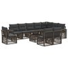 vidaXL Ensemble de canap&eacute; de jardin 11 pc Gris et Gris fonc&eacute; polyrotin